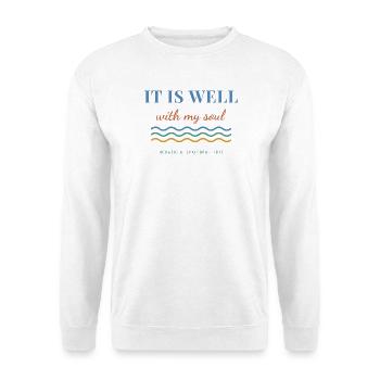 It Is Well With My Soul – Christian Hymn - Unisex Pullover - Weiß - Vorne - Alina (178cm) & Michal (187cm)
