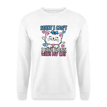 Katzenliebhaber Katzenmama Haustiereltern Kätzchenkunst - Unisex Pullover - Weiß - Vorne - Alina (178cm) & Michal (187cm)