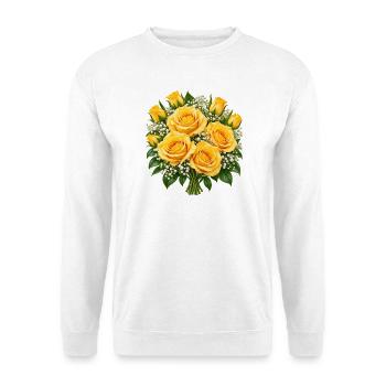 Golden Rose Bouquet Glow - Unisex Pullover - Weiß - Vorne - Alina (178cm) & Michal (187cm)