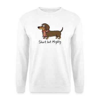 Dackel Hund Spruch - Unisex Pullover - Weiß - Vorne - Alina (178cm) & Michal (187cm)
