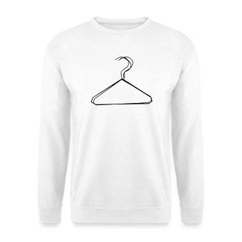 Kleiderbügel handgezeichnet - Unisex Pullover - Weiß - Vorne - Alina (178cm) & Michal (187cm)