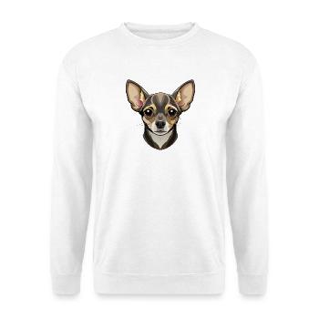 Chihuahua-Hundekopf - Unisex Pullover - Weiß - Vorne - Alina (178cm) & Michal (187cm)