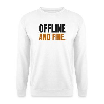 Offline und in Ordnung - Unisex Pullover - Weiß - Vorne - Alina (178cm) & Michal (187cm)