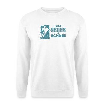 Skifahrer Ski Meine Droge ist Schnee - Unisex Pullover - Weiß - Vorne - Alina (178cm) & Michal (187cm)