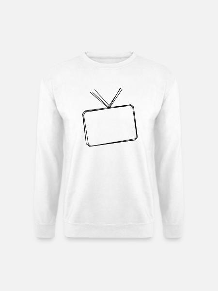 Fernseher handgezeichnet - Unisex Pullover - Weiß