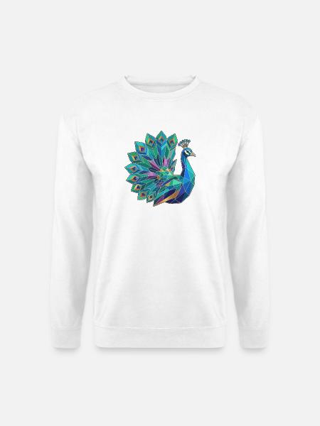 Poly Stil Pfau - Unisex Pullover - Weiß