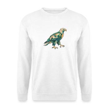 Poly Stil Adler - Unisex Pullover - Weiß - Vorne - Alina (178cm) & Michal (187cm)