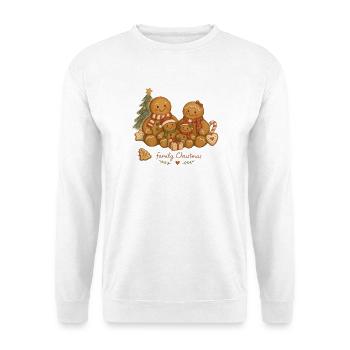 Aquarell Lebkuchen-Familienweihnachten - Unisex Pullover - Weiß - Vorne - Alina (178cm) & Michal (187cm)