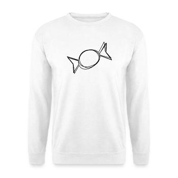 Bonbon handgezeichnet - Unisex Pullover - Weiß - Vorne - Alina (178cm) & Michal (187cm)