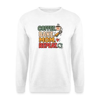 Backmama Bäckerin Köchin Mama Kaffeeliebhaberin Kunst - Unisex Pullover - Weiß - Vorne - Alina (178cm) & Michal (187cm)