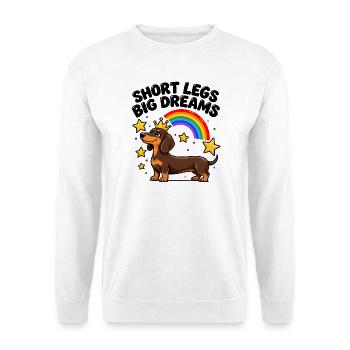 Dackel Wursthund Doxie Wiener Hund Mama Papa Kunst - Unisex Pullover - Weiß - Vorne - Alina (178cm) & Michal (187cm)