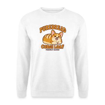 PureBread Corgi Laib Illustration - Unisex Pullover - Weiß - Vorne - Alina (178cm) & Michal (187cm)