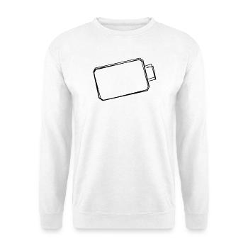 Batterie handgezeichnet - Unisex Pullover - Weiß - Vorne - Alina (178cm) & Michal (187cm)