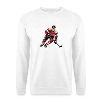 Eishockeyspieler - Unisex Pullover - Weiß - Vorne - Alina (178cm) & Michal (187cm)