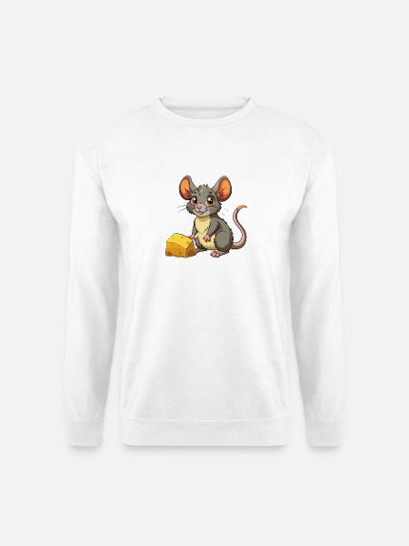 Baby Maus mit Käse - Unisex Pullover - Weiß