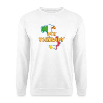 Italien ist meine Therapie – Italienischer Reiseliebhaber - Unisex Pullover - Weiß - Vorne - Alina (178cm) & Michal (187cm)