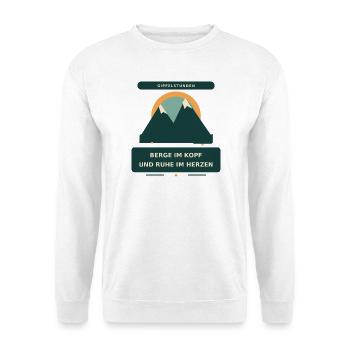 Berge im Kopf - Unisex Pullover - Weiß - Vorne - Alina (178cm) & Michal (187cm)