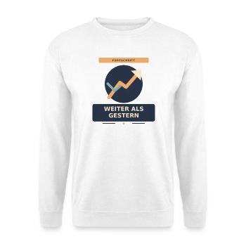 Weiter als gestern - Unisex Pullover - Weiß - Vorne - Alina (178cm) & Michal (187cm)