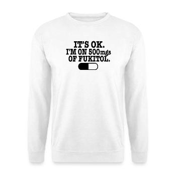 Fukitol Funny Sarcasm Humor - Unisex Pullover - Weiß - Vorne - Alina (178cm) & Michal (187cm)
