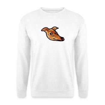 Sonnenbeschienener Fuchskopf-Illustration - Unisex Pullover - Weiß - Vorne - Alina (178cm) & Michal (187cm)