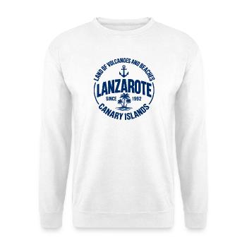 Lanzarote - Islas Canarias - Kanaren - Spanien - Unisex Pullover - Weiß - Vorne - Alina (178cm) & Michal (187cm)