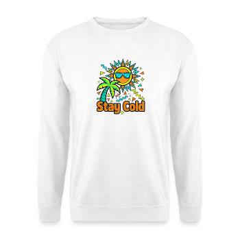 Stay Cold - Retro Shirt 80er 90er  - Unisex Pullover - Weiß - Vorne - Alina (178cm) & Michal (187cm)