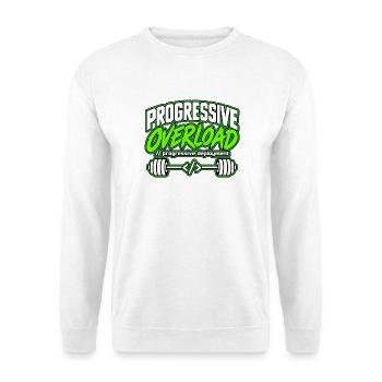 Progressive Überlastung - Unisex Pullover - Weiß - Vorne - Alina (178cm) & Michal (187cm)