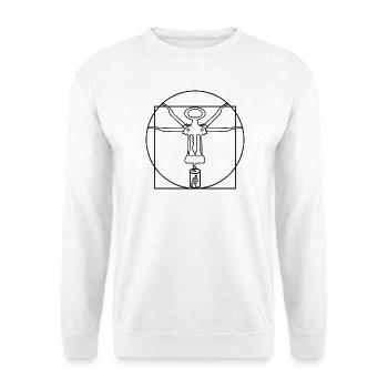 Wein Weinliebhaber Korkenzieher Weintrinker Wein - Unisex Pullover - Weiß - Vorne - Alina (178cm) & Michal (187cm)