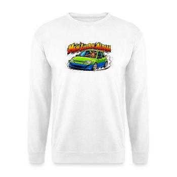 Mein Leben Alda Auto - Unisex Pullover - Weiß - Vorne - Alina (178cm) & Michal (187cm)
