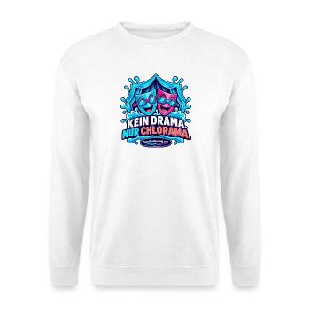 Kein Drama, Nur Chlorama - Unisex Pullover - Weiß - Vorne - Alina (178cm) & Michal (187cm)