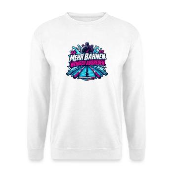 Mehr Bahnen, Weniger Ausreden - Unisex Pullover - Weiß - Vorne - Alina (178cm) & Michal (187cm)