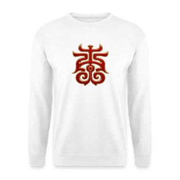 Karmesinrotes Kaiserliches Glyph - Unisex Pullover - Weiß - Vorne - Alina (178cm) & Michal (187cm)
