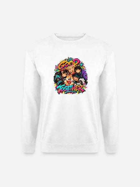 Familie, Freundschaft und Gemeinschaft × Typografie... - Unisex Pullover - Weiß