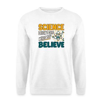 Lustige Wissenschaftslehrerin Chemie Biologie Physik - Unisex Pullover - Weiß - Vorne - Alina (178cm) & Michal (187cm)