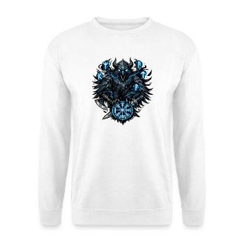 Rabenkrieger der Runenmond - Unisex Pullover - Weiß - Vorne - Alina (178cm) & Michal (187cm)