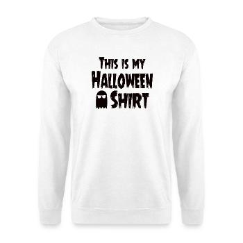 This is my Halloween Shirt - Unisex Pullover - Weiß - Vorne - Alina (178cm) & Michal (187cm)