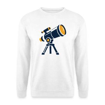 Sternwarte Teleskop Grafik - Unisex Pullover - Weiß - Vorne - Alina (178cm) & Michal (187cm)