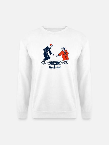 Eisbaden lustig: Nach dir! Geschenk für Eisbader - Unisex Pullover - Weiß