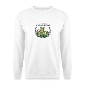 Ich wäre lieber pilzsuchendes Wandern-T-Shirt - Unisex Pullover - Weiß - Vorne - Alina (178cm) & Michal (187cm)