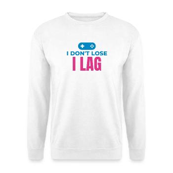 Lag Prahlerei: Ich verliere nicht, ich lag - Unisex Pullover - Weiß - Vorne - Alina (178cm) & Michal (187cm)