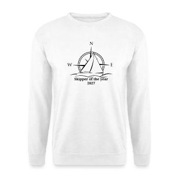 Skipper of the year 2027 - Unisex Pullover - Weiß - Vorne - Alina (178cm) & Michal (187cm)