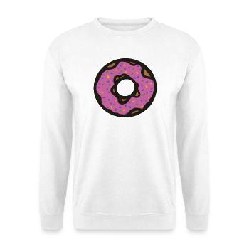 Pink Sprinkle Donut Pop Art - Unisex Pullover - Weiß - Vorne - Alina (178cm) & Michal (187cm)