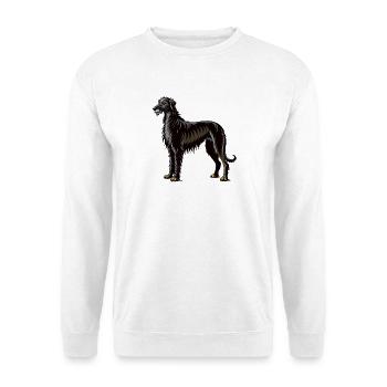 Irischer Wolfshund stehend - Unisex Pullover - Weiß - Vorne - Alina (178cm) & Michal (187cm)