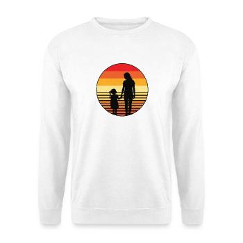 Mutter und Tochter Sonnenuntergang - Unisex Pullover - Weiß - Vorne - Alina (178cm) & Michal (187cm)