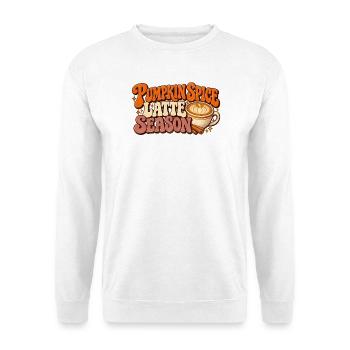 Pumpkin Spice Latte Season - Unisex Pullover - Weiß - Vorne - Alina (178cm) & Michal (187cm)