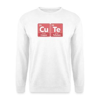 Niedliche Chemie | Lustige Wissenschaft Periodensystem - Unisex Pullover - Weiß - Vorne - Alina (178cm) & Michal (187cm)