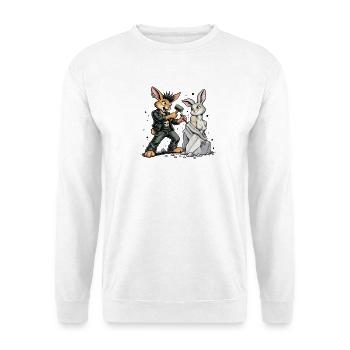 Bildhauer Bunny Punk Meiselt Lady Punk Statue - Unisex Pullover - Weiß - Vorne - Alina (178cm) & Michal (187cm)