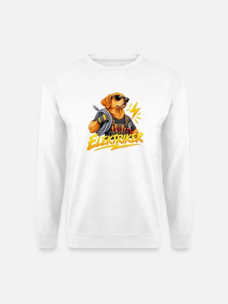 Elektriker Hund Kabelrolle - Unisex Pullover - Weiß