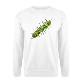 Grünalgen Zellkette – Mikroskopische Naturkunst - Unisex Pullover - Weiß - Vorne - Alina (178cm) & Michal (187cm)