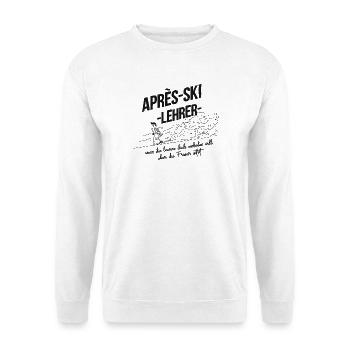 Après Ski Lehrer - Unisex Pullover - Weiß - Vorne - Alina (178cm) & Michal (187cm)